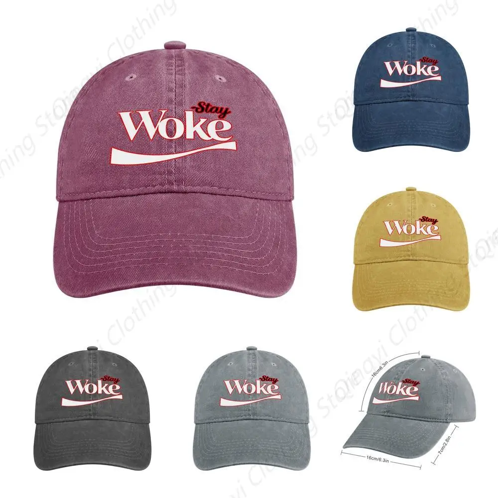 

Stay Woke Unisex Adjustable Denim Cap Fashion Casquette Cap Baseball Hat For Sports Travel Casual