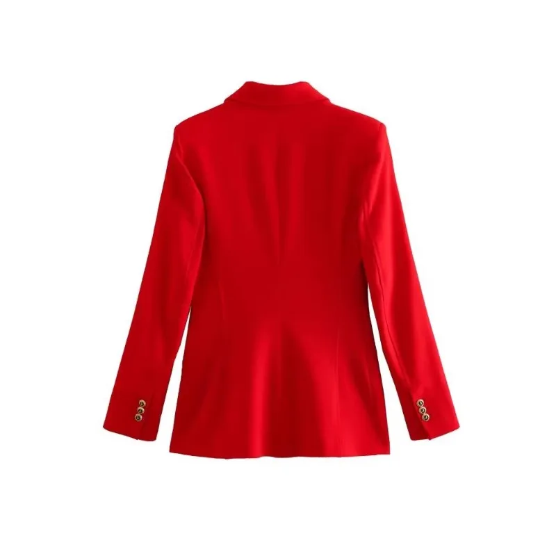 Foreign Trade Wholesale European Style Women's Wear French Casual Double Flaperon Slim Suit Jacket Fashion Personality All Match