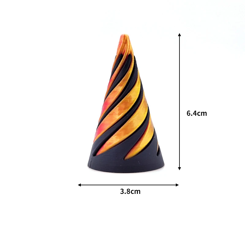 3D Printed Spiral Cone Toy Impossible Pyramid Passthrough Sculpture Pass Through Pyramid Fidget Toy Mini Decorative Ornaments