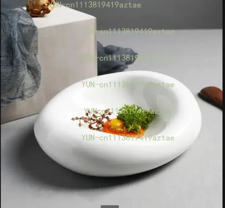 Irregular Shaped Ceramic Plate Modern Food Decoration Main Dish Restaurant Dessert Steak Home Kitchen Tableware