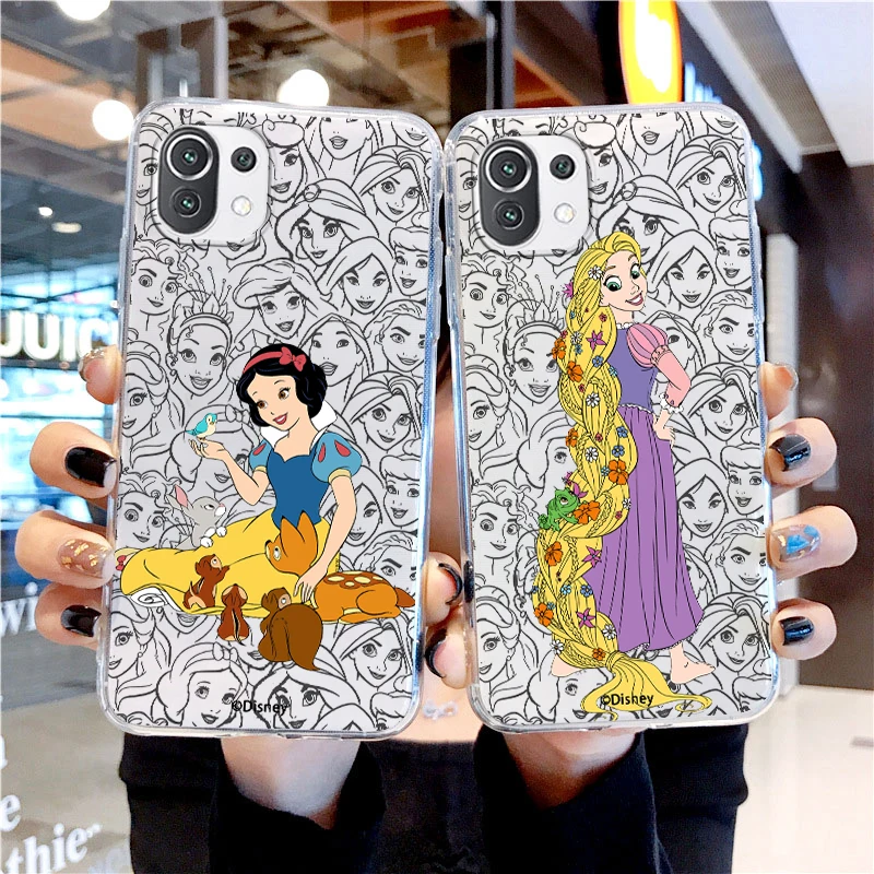 Princess Cartoon Disney For Xiaomi 13 Lite 12T 12S 12 11 Ultra 11T 10T 9 Pro 5G Transparent Phone Case Cover