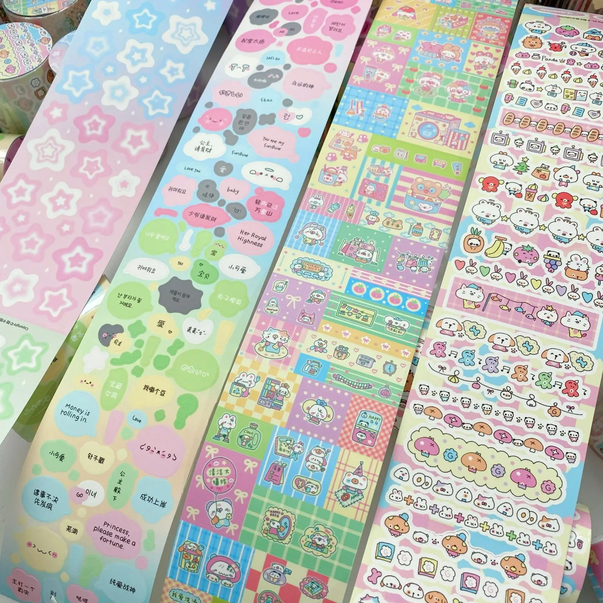 Imagem -04 - Cute Letter Sticker Roll Hand Account Sticker