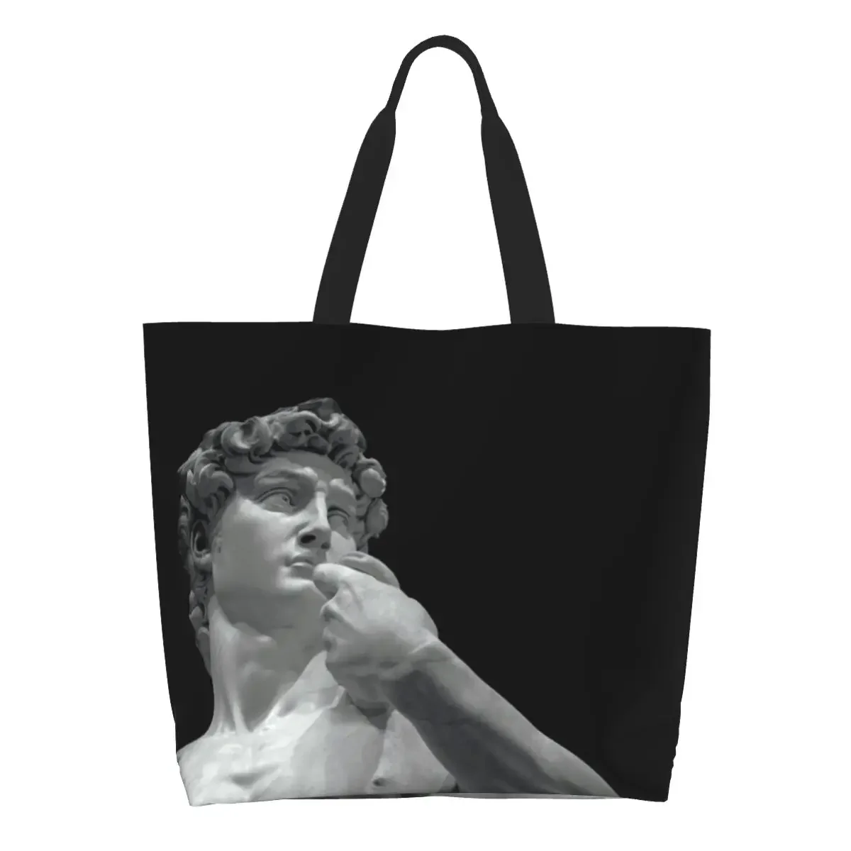 Fashion Print David Statue Michelangelo Tote Shopping Bag Recycling Canvas Shopper Shoulder Handbag