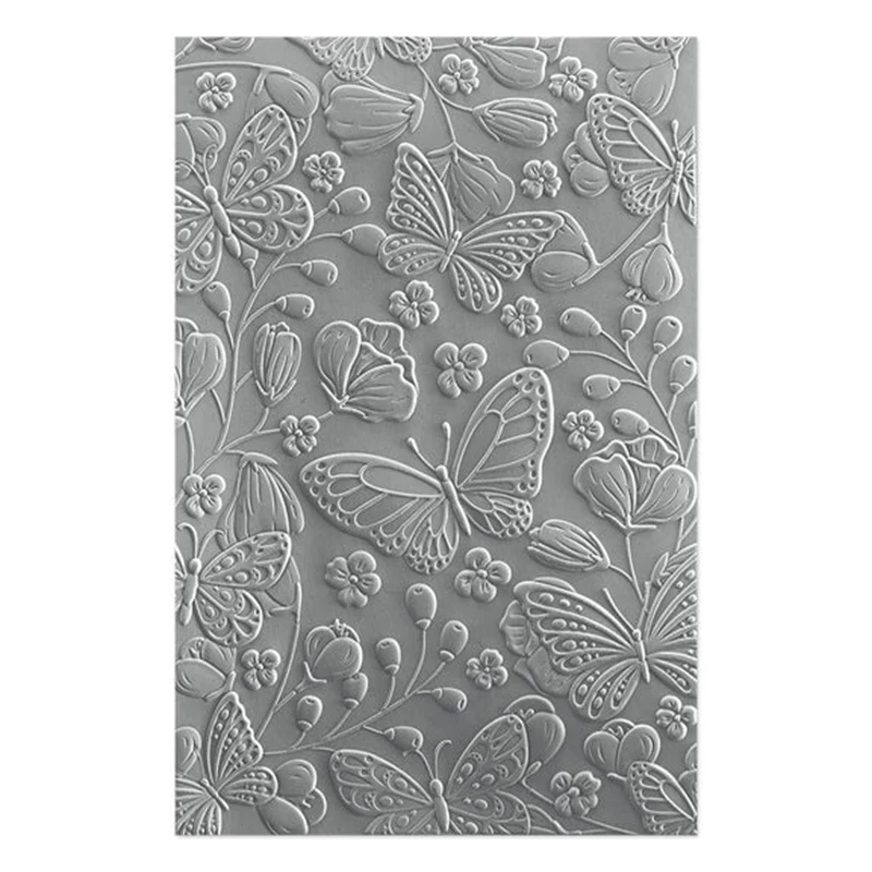 Beautiful Butterfly 3d Embossed Folder In The Fashion Oval Collection, Used For Handmade Letters And Background Greeting Card Cl