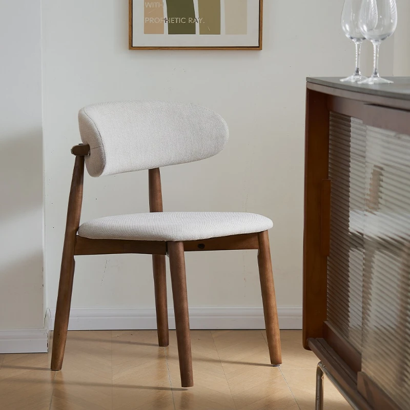 

Nordic modern simple solid wood dining chair household solid wood chair Italian light luxury designer backrest