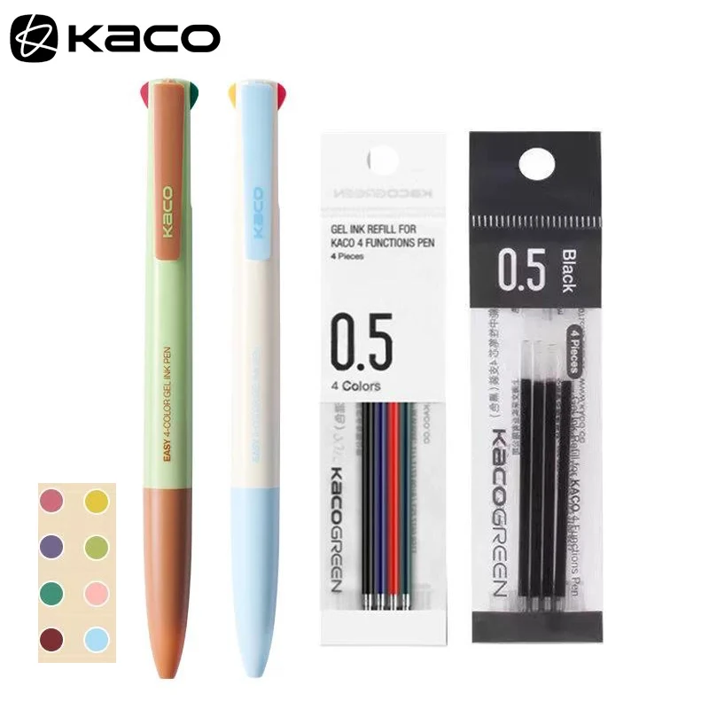 KACO EASY 4-in-1 Gel Pen,Minimalist Multi Pen Silky-Smooth Ink​ Lightweight Ergonomic Design Perfect For School Note,&Journaling