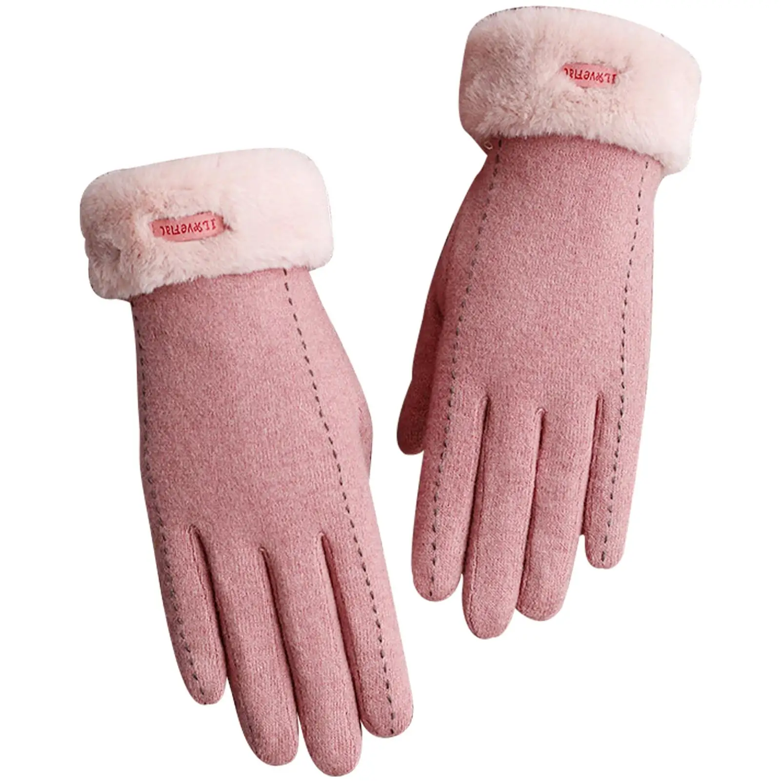 

Winter Gloves Women Touchscreen Wool Gloves Full Fingers Cold Weather Warm Fleece Gloves Elastic Cuff Texting Touchscreen Glove