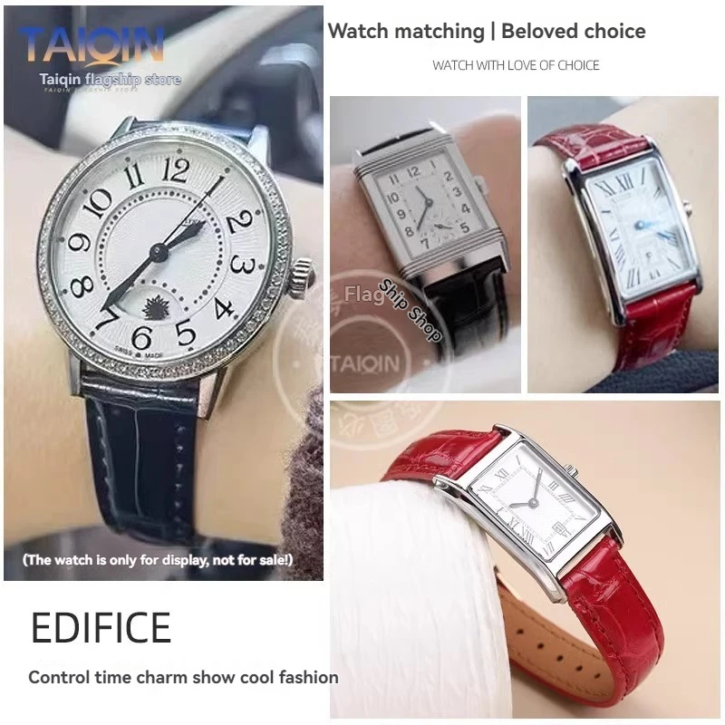 14mm 15mm 16mm 17mm 18mm Universal Watchband For Longines DolceVita L5.255 L5.512 L5.200 Crocodile leather Watch strap Women