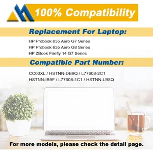 Batería CC03XL para HP ZBook Firefly 14 G7 G8 EliteBook 830 835 840 845 G7 G8 Probook 635 Aero G7 G8 Series L77608-421 L78555-005 8 Mejor batería de ventas HP EliteBook 840 - №7