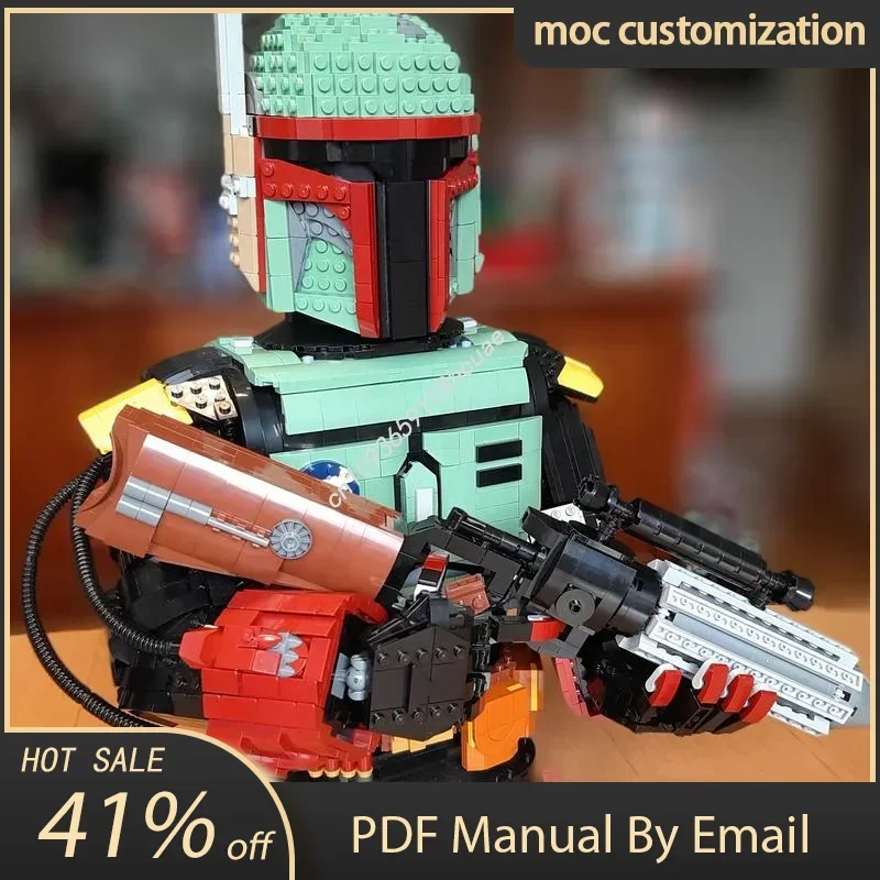 

3854 шт. Moc знаменитая звезда боевой фильм Охотник за головами Фетт модель строительные блоки кирпичи Diy образование сборка шлем игрушки подарок ребенку
