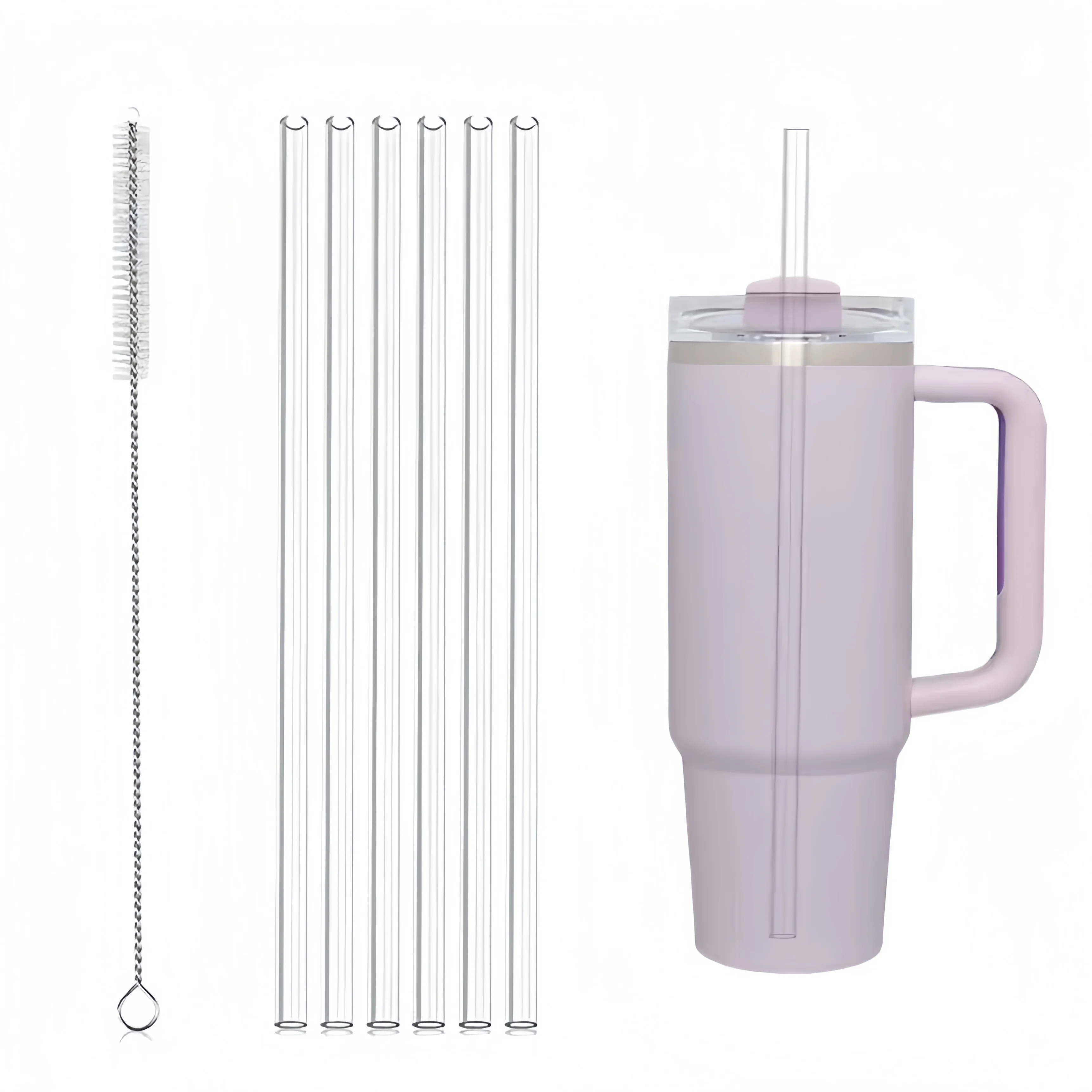 13pcs Spill Proof Stopper Set for Stanley Cup,6pcs Flower Design Straw Covers,6pcs for 10 mm Straws,1pcs 40oz Silicone Boot