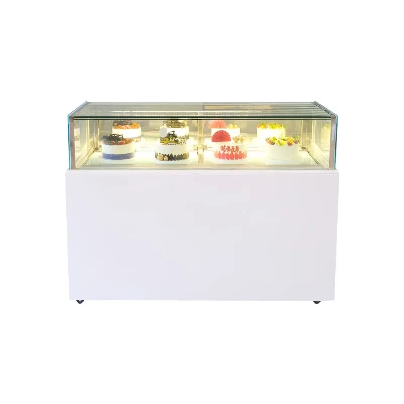 commercial air-cooled single layer right angle dessert cabinet, fruit preservation cabinet, refrigerated display cabinet