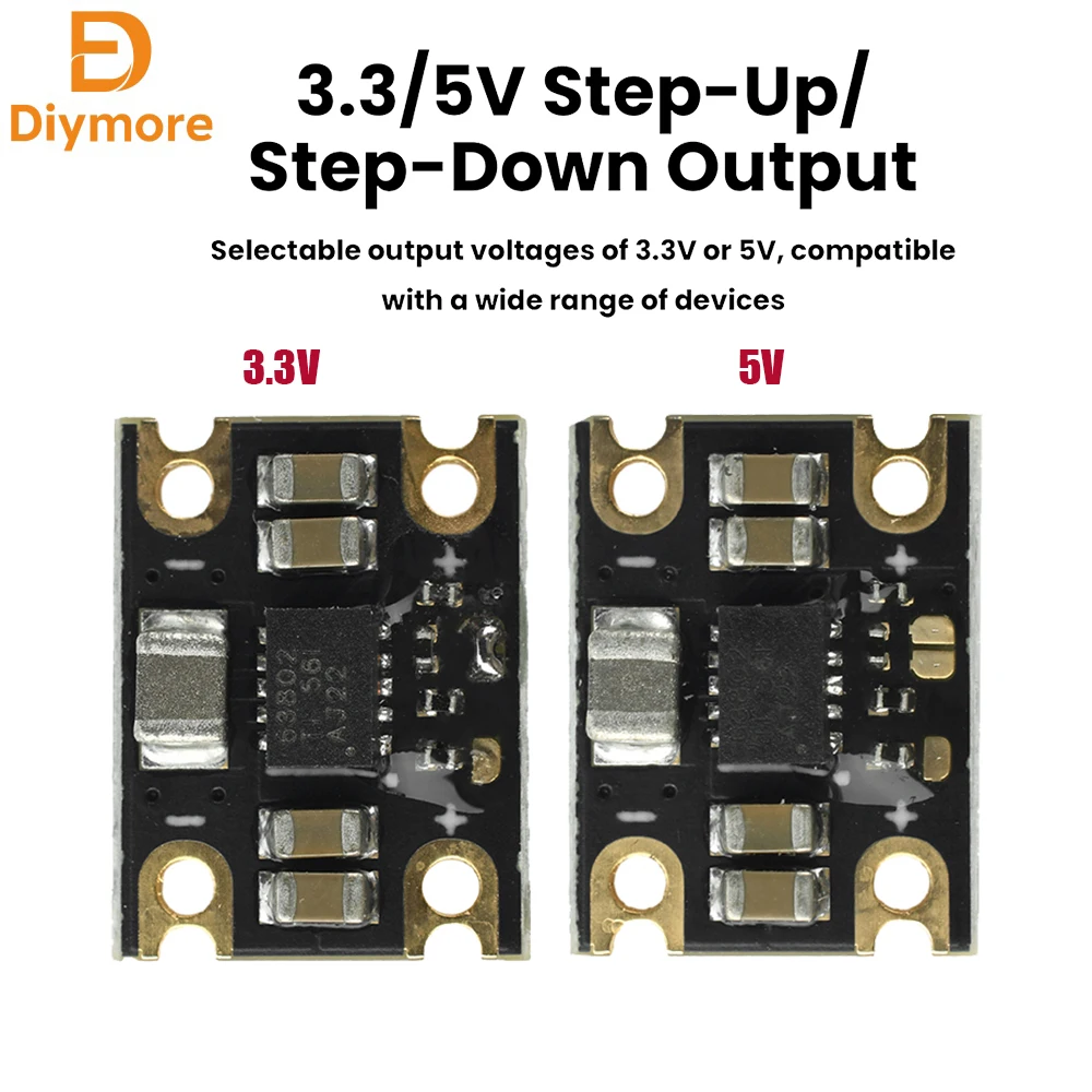 TPS63802 Mini Lithium Battery Automatic Voltage Boosting Module DC 1.8-5.5V Input 2A/1A 3.3/5V Voltage Boosting Output
