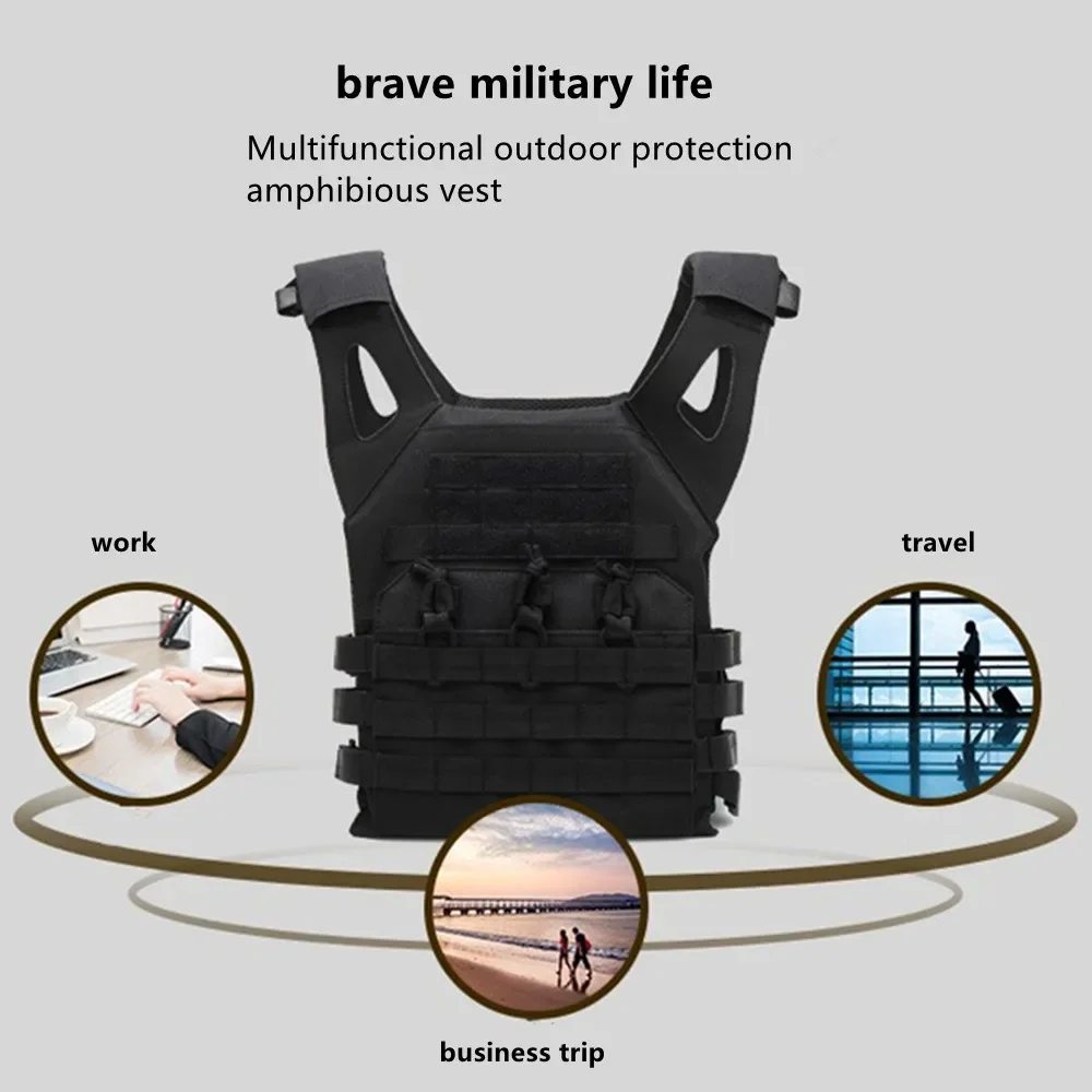 Detachable Tactical Vest 900D Military Fan Protective Waistcoat Business Travel Backpack Adjustable Shoulder Straps Camo Garment