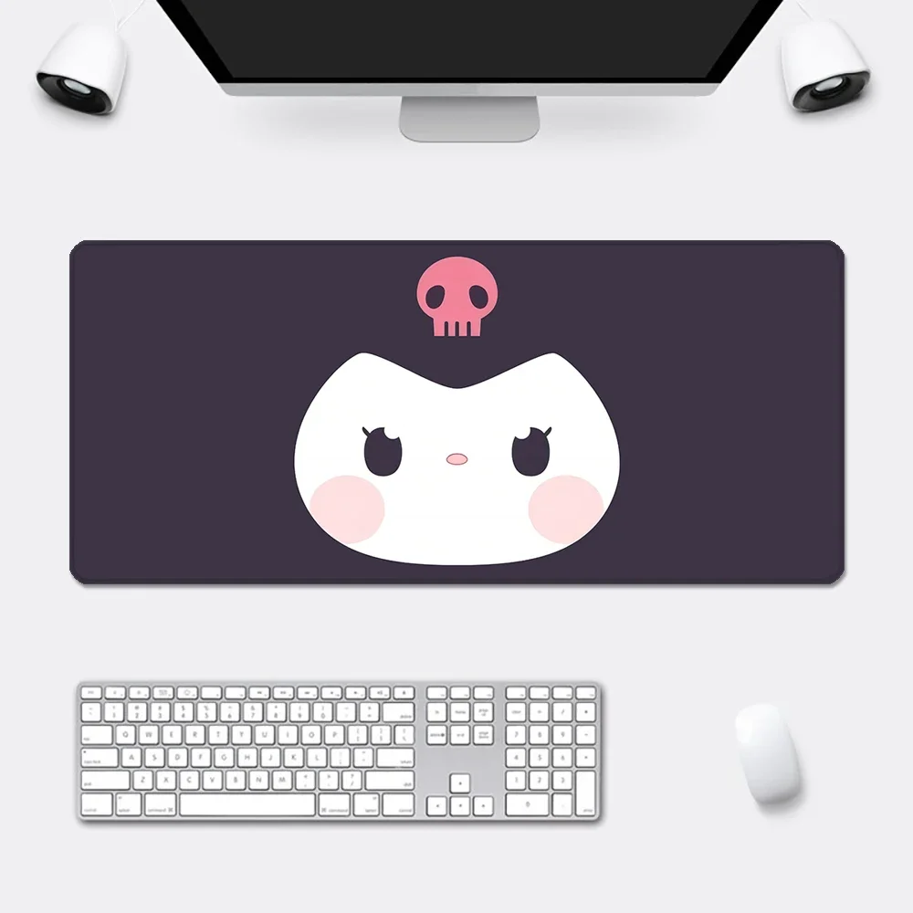 Alfombrilla de Escritorio Grande Sanrio, Linda Alfombrilla de Ratón de Cuero PU con Dibujos Animados de Kuromi, Impresión HD, Antideslizante, para Jugadores de PC y Computadora, para Teclado y Ratón