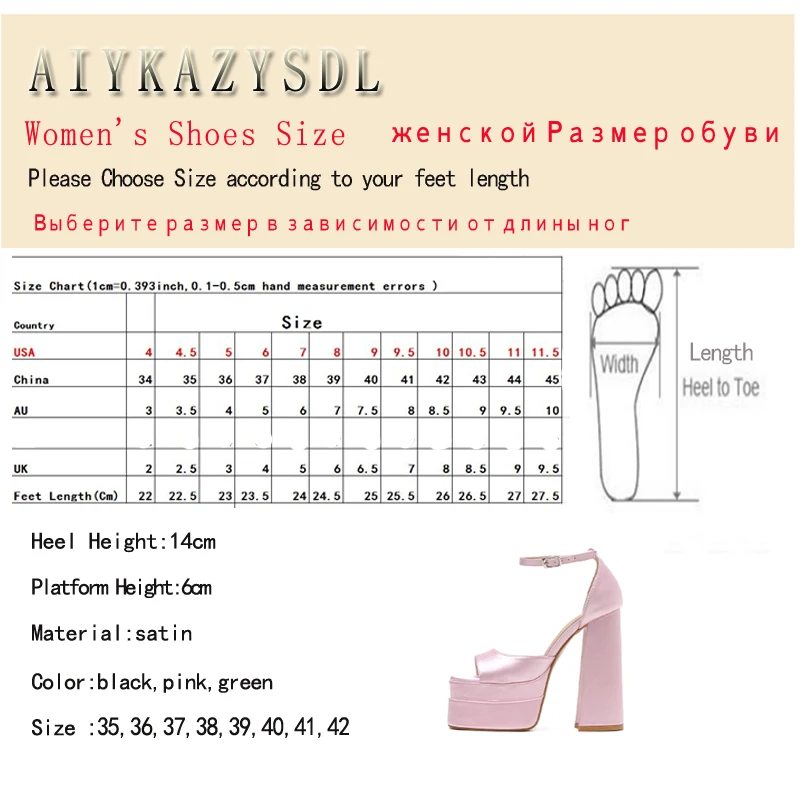 AIYKAZYSDL Women Ankle Strap Shoes Platform Chunky Heel Block Thick Sole Shoes Satin Round Toe Single Strap Platform High Heels