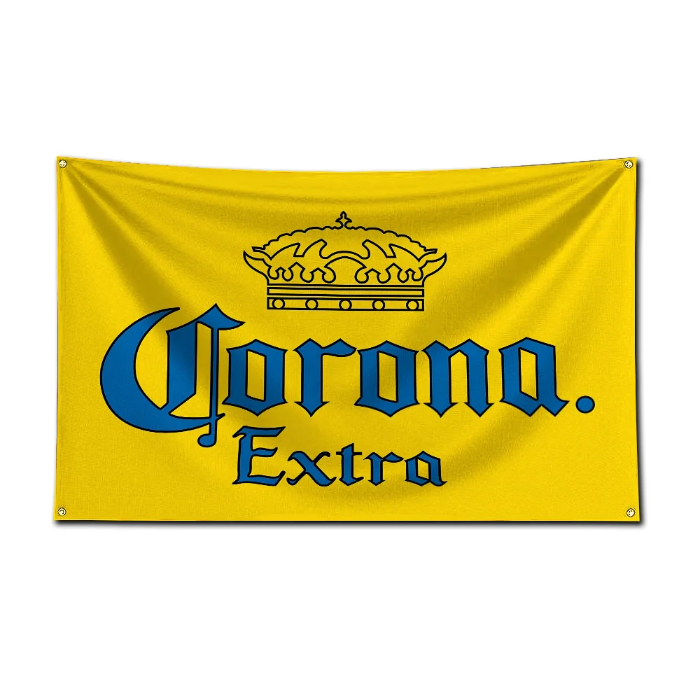 3x5 Ft Beer Brand Coronas Extra Retro Flag Polyester Printing Banner for Garage Wall Art Out Door Decoration With Brass Grommets