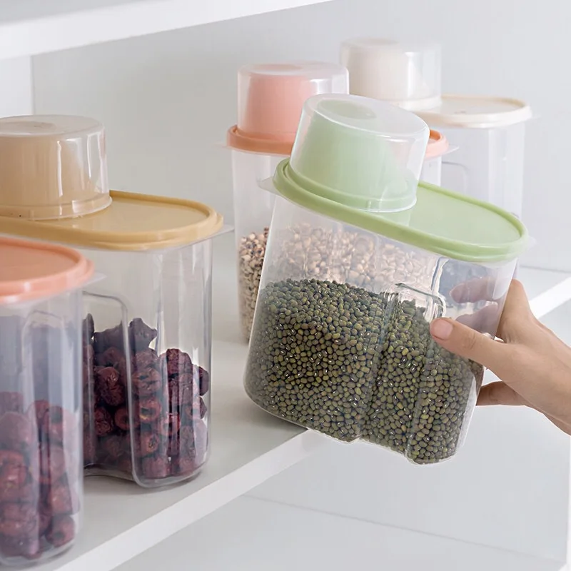 Household Kitchen Grain Storage Box, Food Storage Box, Dry Grain Sealed Can, Pet Grain Storage Box, Measuring Cup