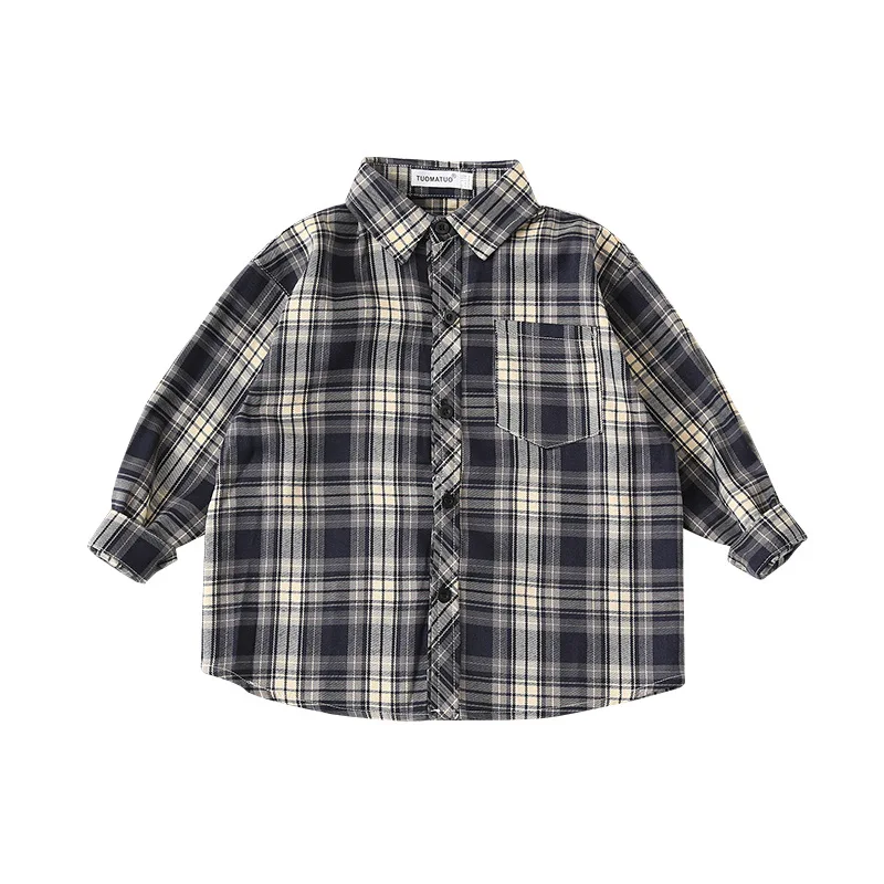 Dad Mom And Son Daughter Equal Shirts For The Whole Family Clothes 2023 Men Baby Boys Plaid Top Women Girls Long Sleeve Blouse