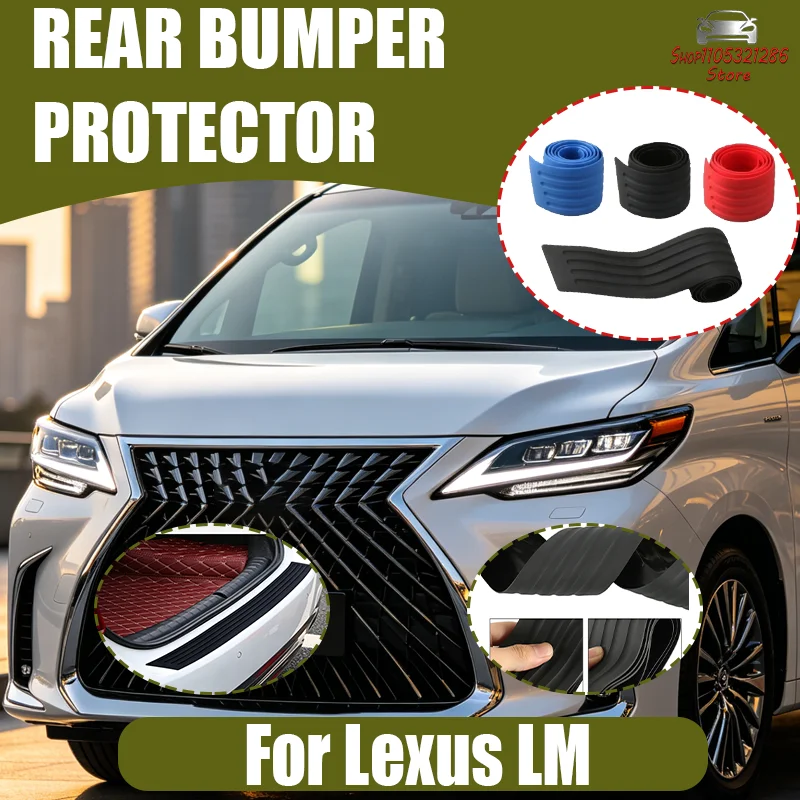 

For Lexus LM Car Trunk Door Sill Plate Protector Anti-Scratch Rear Bumper Guard Rubber Mouldings Pad Trim car stickers