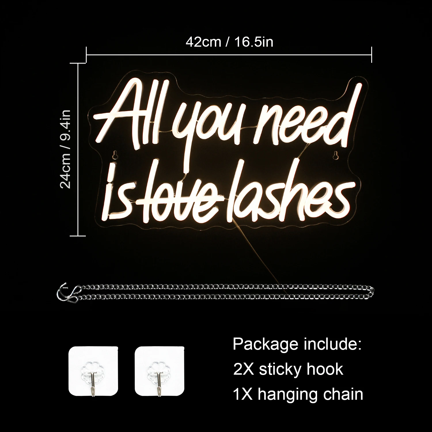 All You Need Is Lashes Neon LED Sign Warom Neon Lights Beauty Salon Room Decoration Brow Repair Shop Logo Letter Wall Light Sign