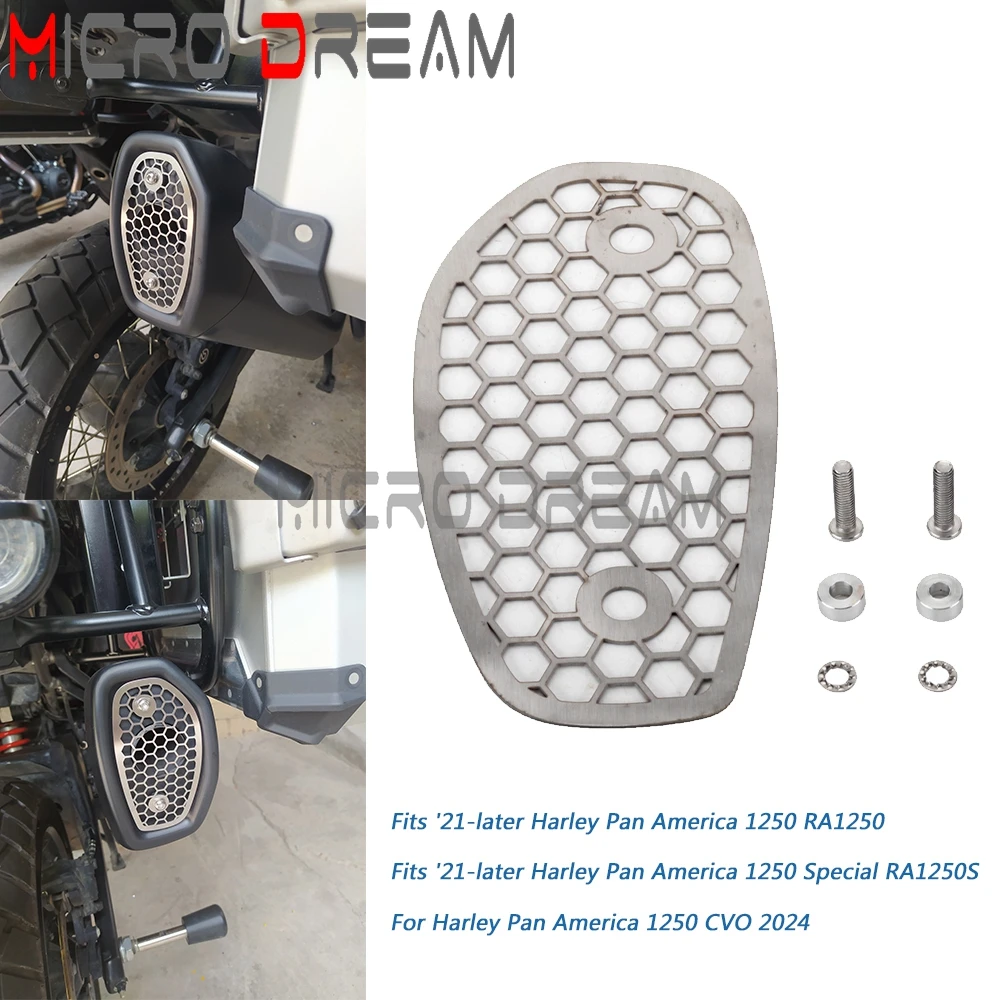 For Harley Pan America 1250 RA1250S RA1250 2021-2024 Motorcycle Exhaust Pipe Guard Cover Stainless Steel Muffler End Cap Grill