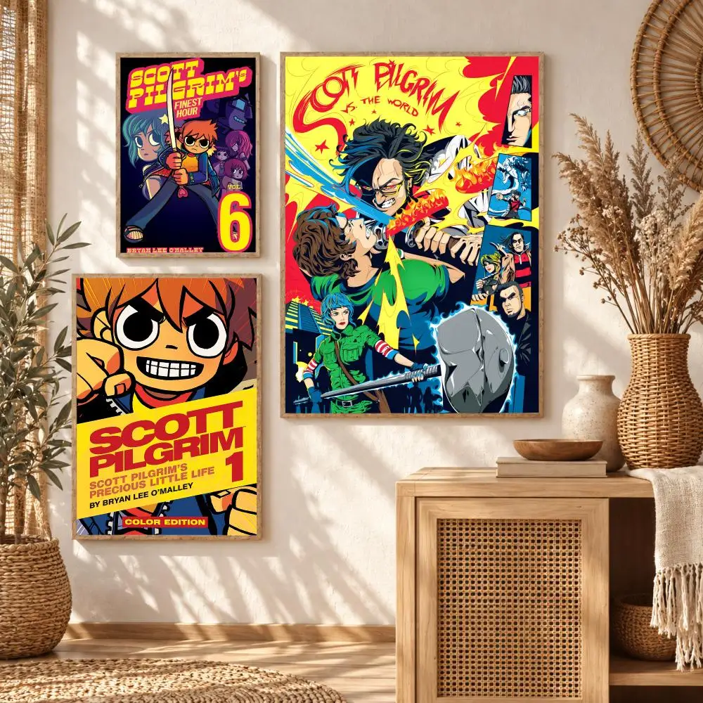 Retro Movie S-Scott Pilgrim VS The World Painting Calligraphy Modern Canvas Wall Art Prints for Living Room Decor | Wall Decals