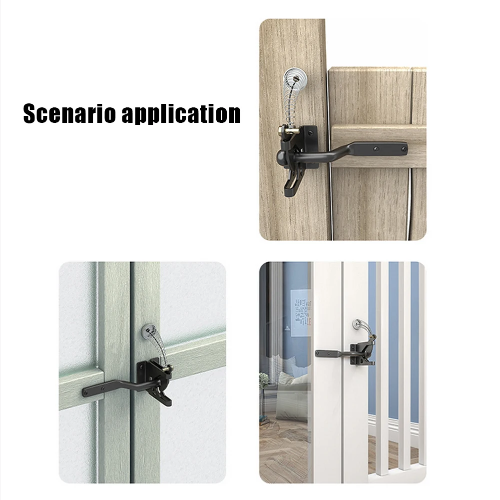 

Latch Gate Latch Fences Gate Self Locking Spring Yard Fences 1 Set Carbon Steel Gravity Latch Multifunction New