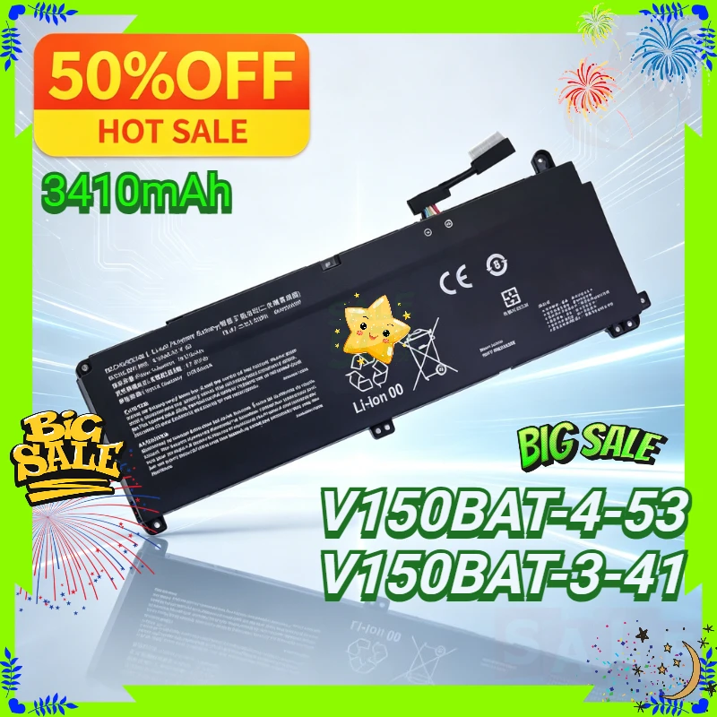 SWZY V150BAT-4-53 V150BAT-3-41 53.35Wh/41Wh Laptop Battery for Hasee Z8 G8 DA5 DA7NP CV15S02 Z8-DA7NP DA7NT CV15S02 G8-DA7NT Bat