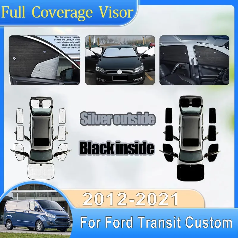 

For Ford Transit Custom Body Kit MK1 2012-2021 Full Windshield Side Window Sunshade Sunscreen Sun Visors Anti-UV Car Accessories