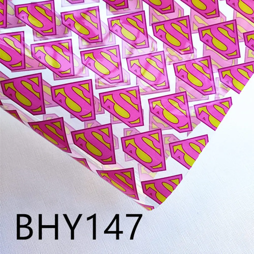 20*33CM A4 super hero logo print transparent jelly sheet UV Synthetic Leather Fabric for DIY Earring Hair Bows Crafts