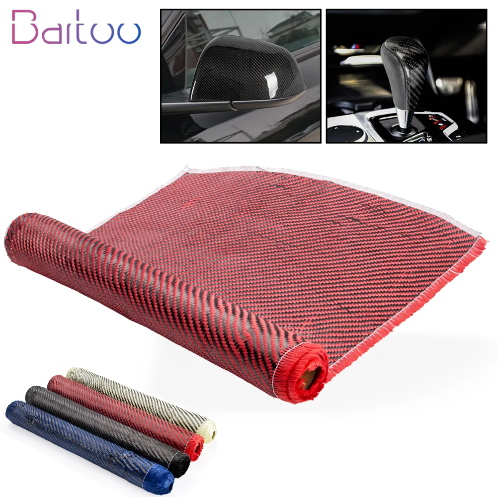 

Bartoo-12"x60" Twill Weave Carbon Fiber Fabric Cloth 3K 220gsm Plain Carbon Fabric For Most Car Decoration BAG057