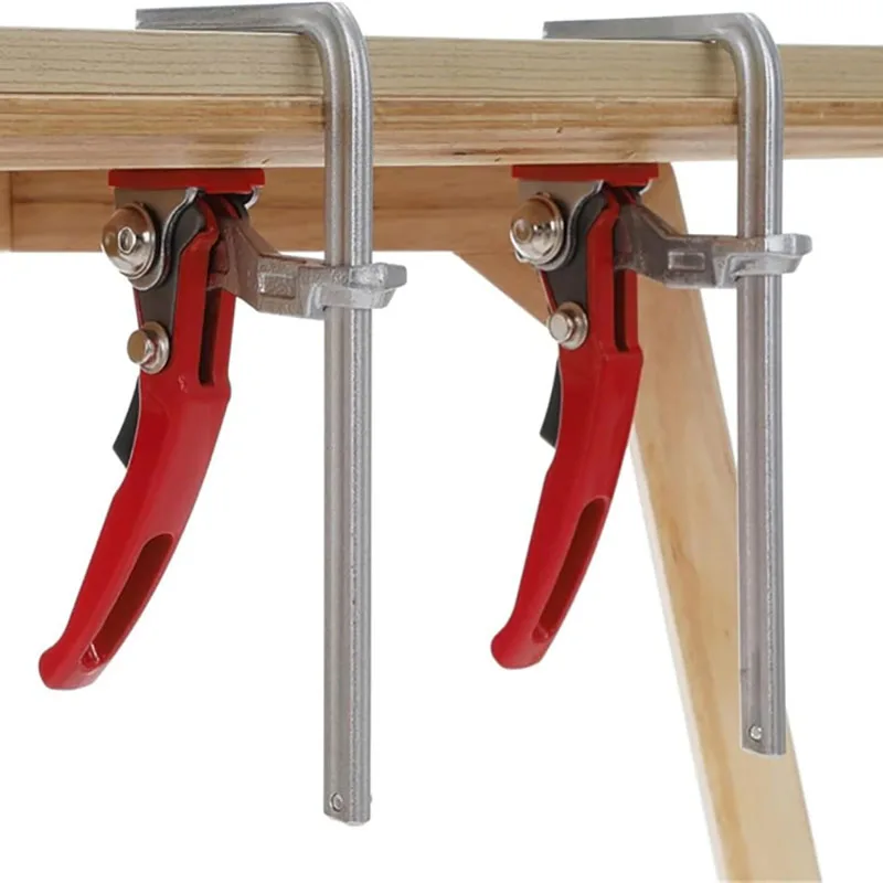 

Quick Guide Rail Ratchet Clamp Ratchet Guide Rail Quick Bar Clamp for MFT Table and Guide Rail System Woodworking F Clamp Tools