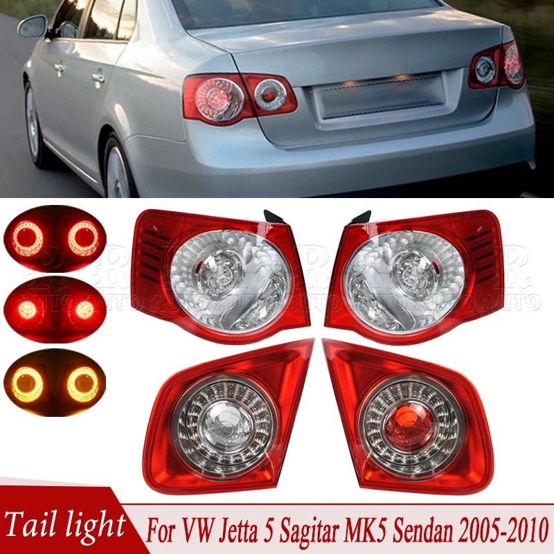 Car LED Tail Lamp Assembly For Volkswagen VW Jetta 5 Sagitar MK5 Sendan 2005-2019 2010 Rear Stop Brake Light Turn Signal Lamp