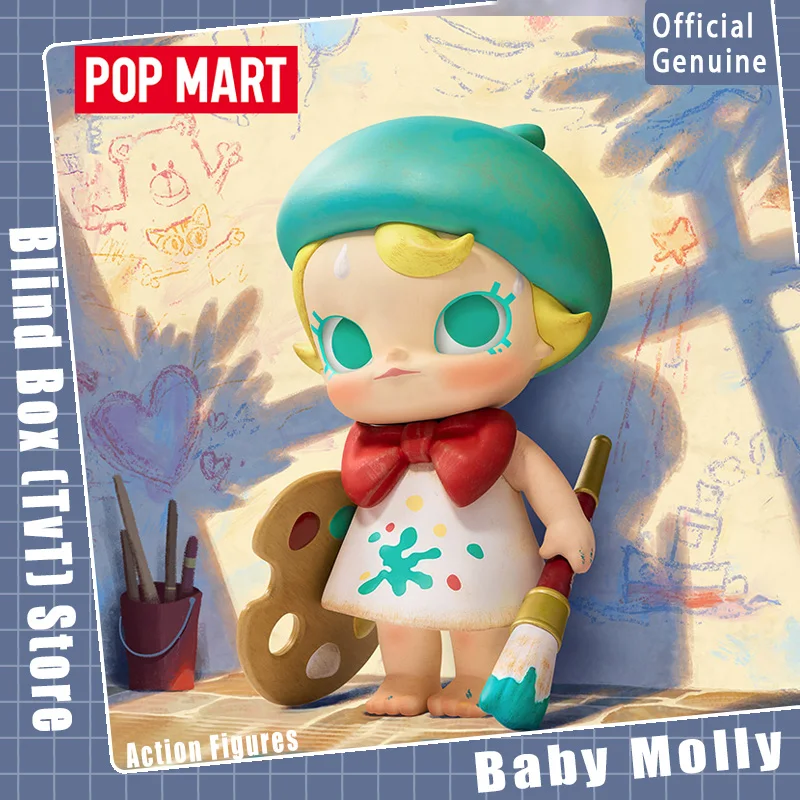 New Popmart Baby Molly Future Painter Fashion Trend Action Figures Doll Birthday Presents Gift Girls Genuine 2025