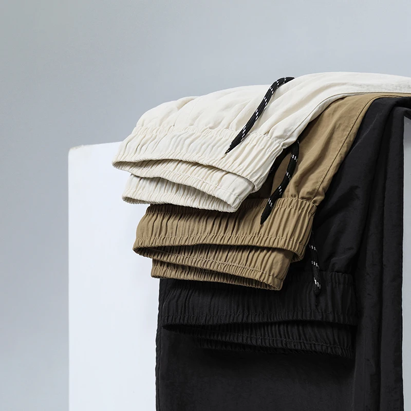

Summer Trendy Versatile Fashion Ice Silk Men's Pants Pocket Handsome Work Pants Trendy Straight-leg Casual Pants