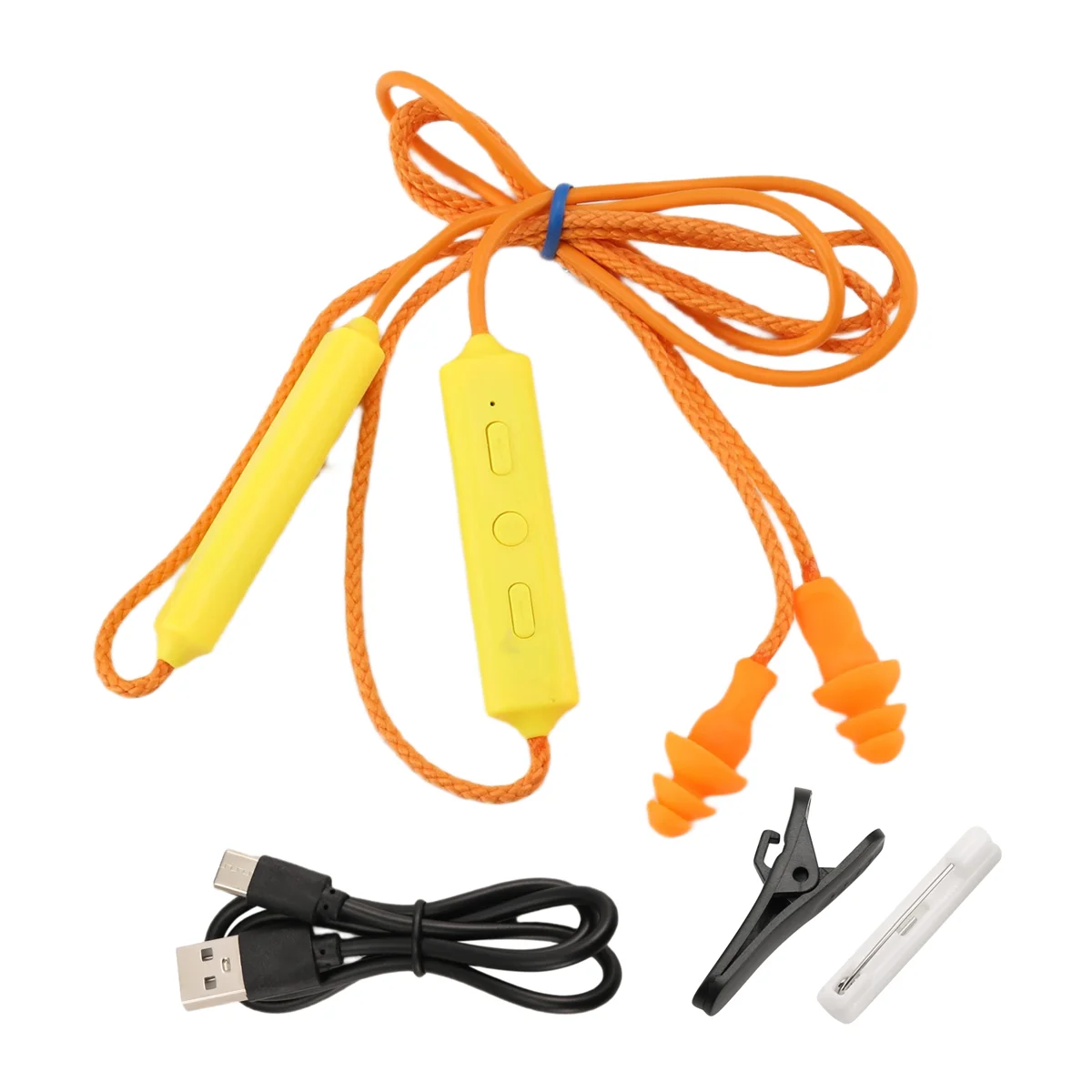 Promotion!Ear Plugs Bluetooth Earphone for Work, Noise Suppression, Hearing Protection,Construction Sites, Noisy Places Orange