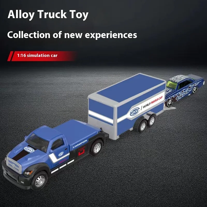 1:64 Alloy Truck Cab Model, Retro Style with Pull-Back Motor Action, Perfect Kids Toy, Miniature Collector\'s Item