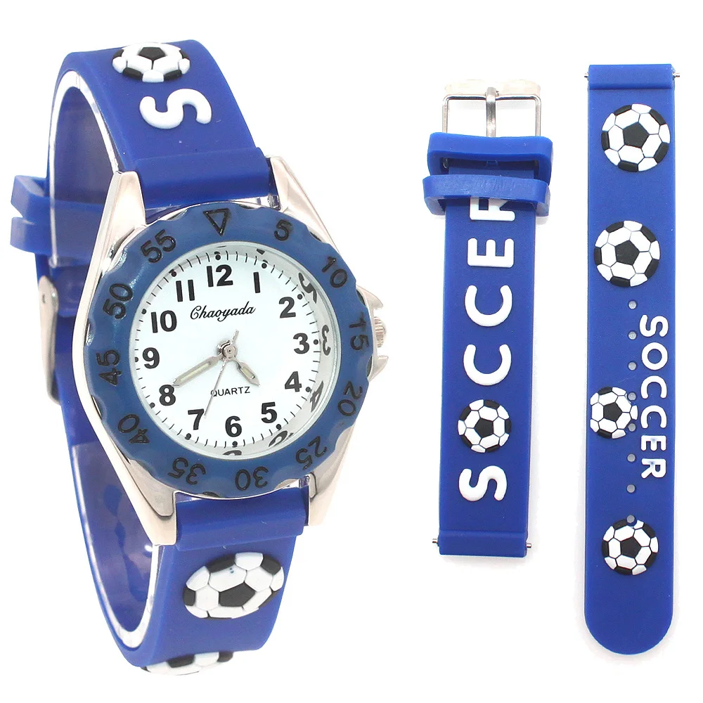 Alta qualità nuovo colore moda cartone animato calcio studenti bambini orologio al quarzo orologio da polso elettronico regali orologi per ragazzi
