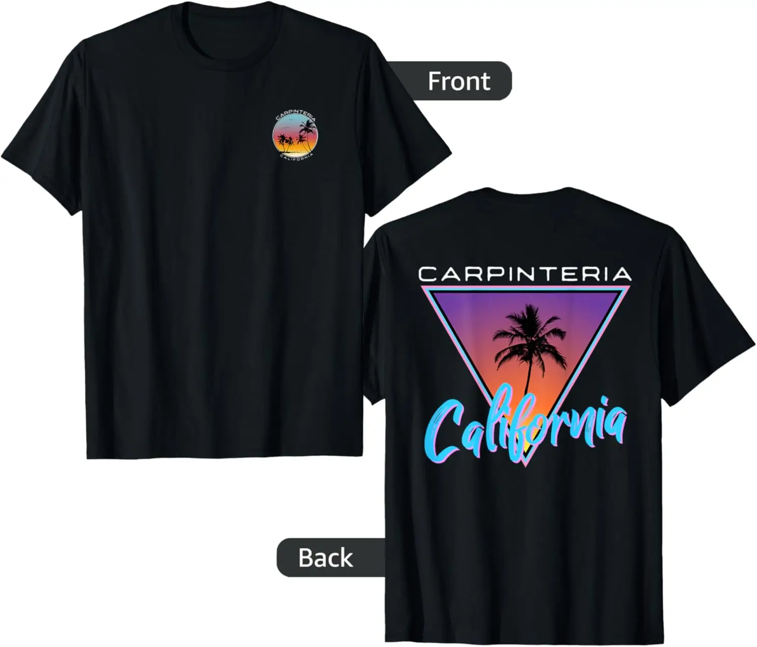 

Carpinteria California Retro Palm Tree T-Shirt