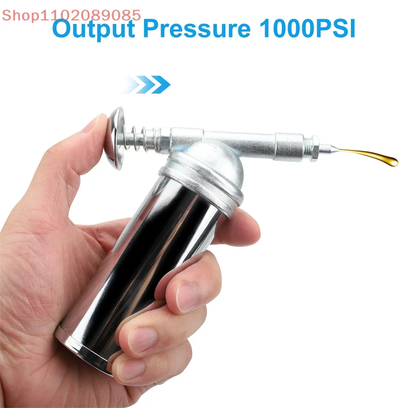 80cc Capacity 1000PSI Output Pressure Oiler Mini Bicycle Grease Gun Machine Handheld High Pressure Oiler Hand Tools Repair Tools