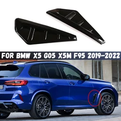 Car Side Fender Sticker Shark Gill Air Flow Wing Vent Trim For BMW X5 G05 X5M F95 2019 2020 2021 2022 Car Styling