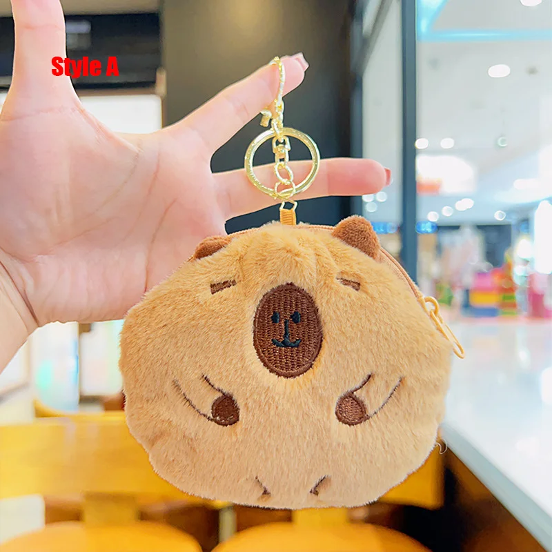 Highland Cow Capybara Plush Backpacks Kawaii Animals Fluffy School Bags Handbags Women Girl Fashion Shoulder Bags Purse