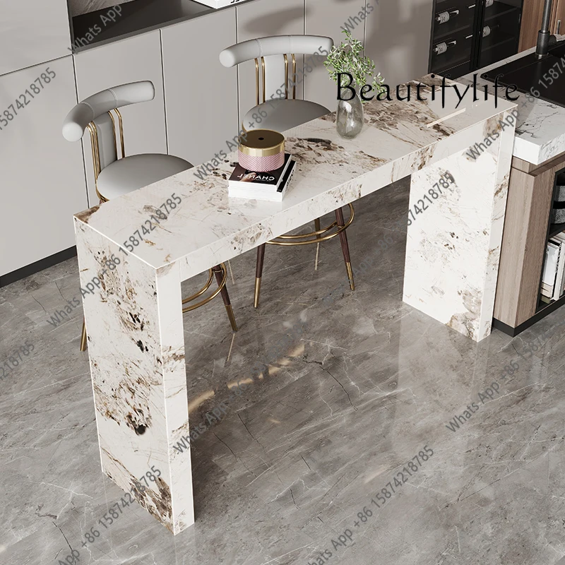 M Italian Minimalist Rock Slab Bar Table Household Modern Minimalist High-end Open Kitchen Living Room Partition High Table