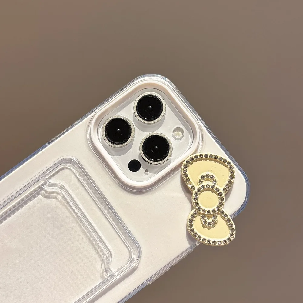 حافظة لهاتف آيفون 16 15 11 12 13 14 Pro Max ثلاثية الأبعاد لحماية القوس غطاء جيب للبطاقات الخلفية