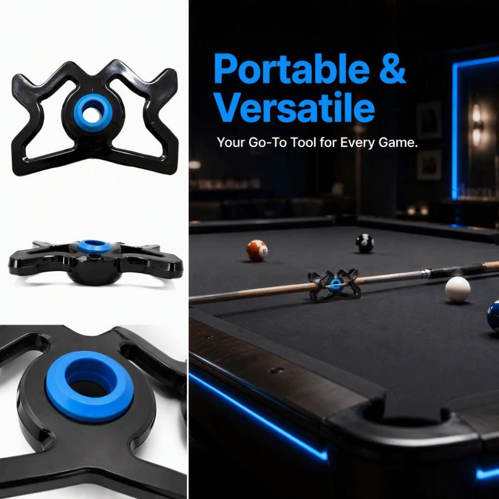 Durable Plastic Material Pool Bridge Head Portable Design Universal Fit Billiard Cue Bridge Cue Bridge Head Billiard Game Play