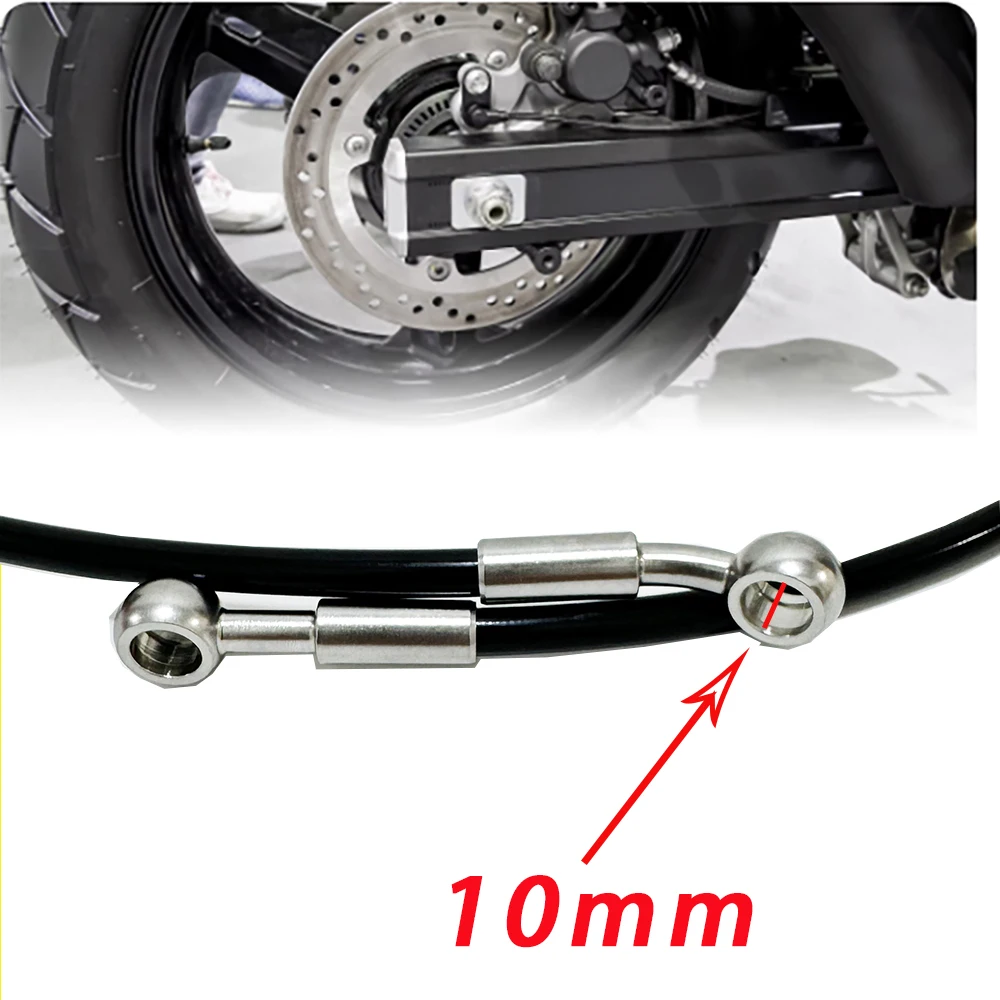Black High quality10CM To 500CM Motorcycle Hydraulic Reinforced Brake Clutch Oil Hose Line Pipe Fit ATV Dirt Pit Racing Bike MX
