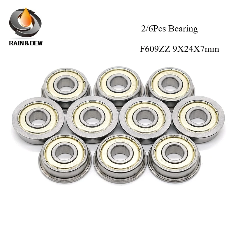 

2/6PCS F609ZZ Bearing 9x24x7 mm High Quality ABEC-7Corrosion Resistielded Bearings Double Metal Shield (ZZ) for Motors Gearboxes