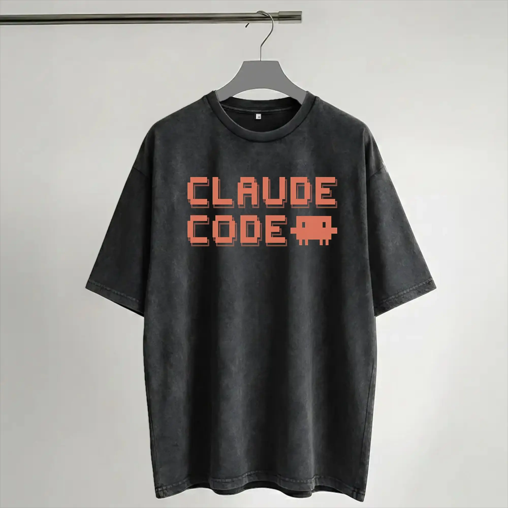 Harajuku Washed Shirt Claude Code Merch Vintage T Shirt Oversize  Streetwear Short Sleeve Summer Tops Tees