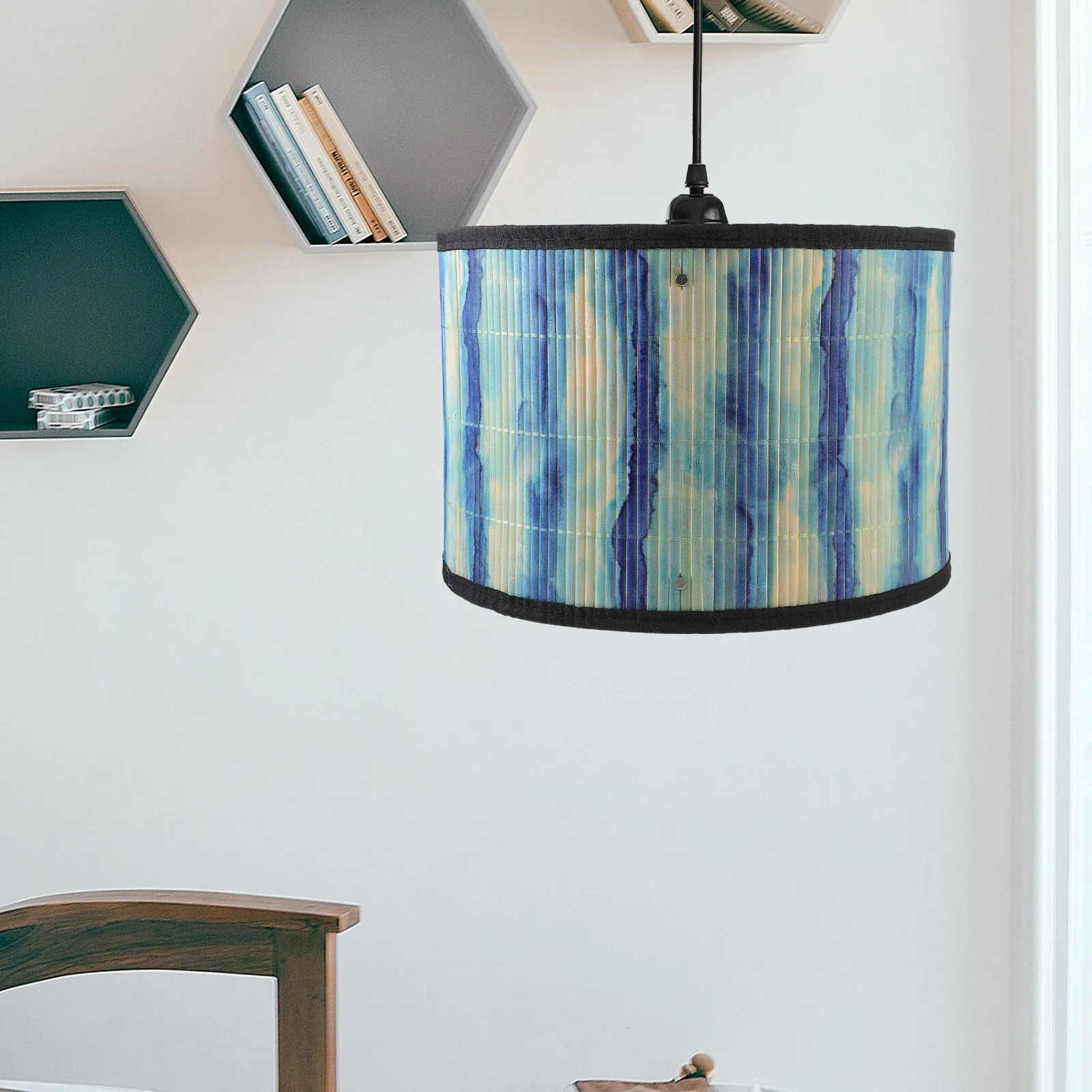 

Vintage Bamboo Lamp Shade Pendant Lamp Cover Texture Decorative Lampshade Replacement Ceiling Hanging Light Shade Art